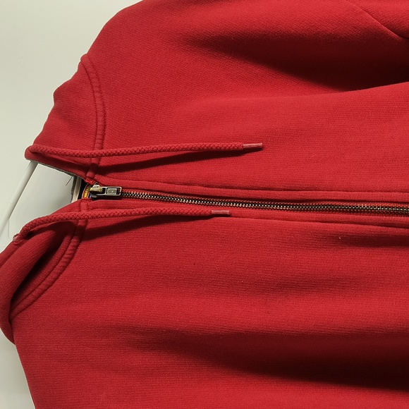 Dickie's red cotton-blend waffle-lined front zipper hoodie-sz M - Picture 2 of 9